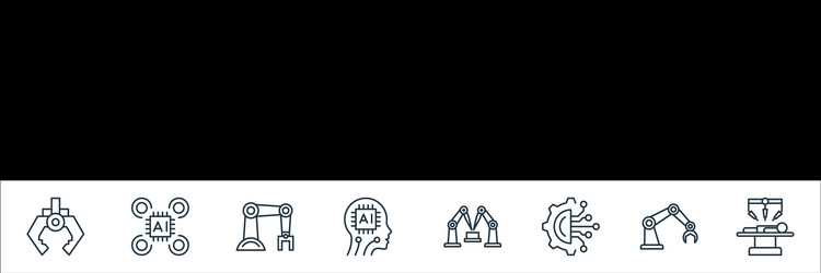 robotics line icons linear set quality vector image