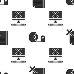 set delete file document scotch and computer vector image