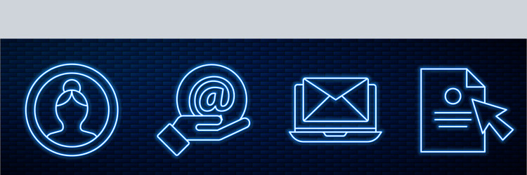 Set line laptop with envelope create account vector