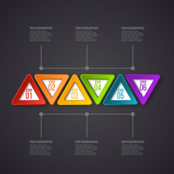 triangles infographic on a dark background vector