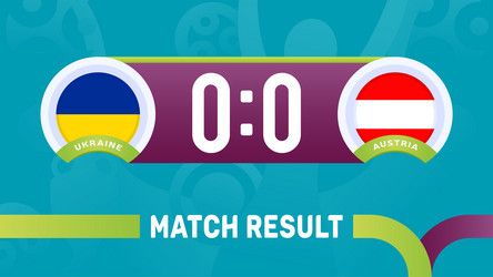 ukraine austria match result european football vector