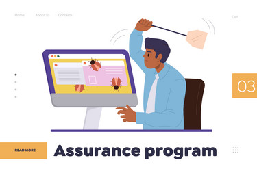 assurance program online service landing page vector