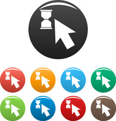 cursor wait icons set color vector