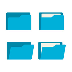 file folder set symbol of office document opened vector image