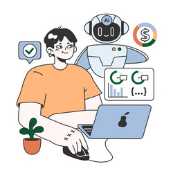 help of artificial intelligence for business ai vector image