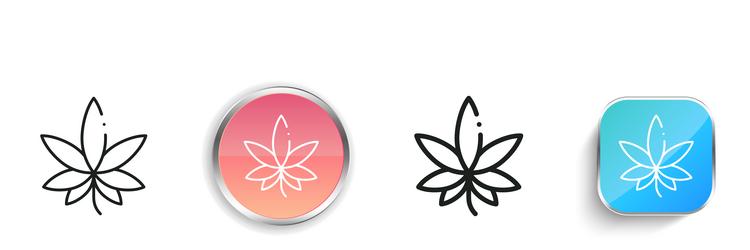 marijuana icon thin linear regular and button vector image