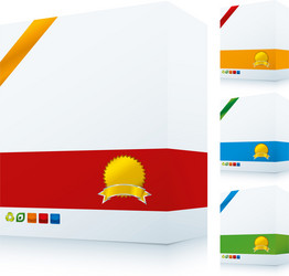 Offer box in 3d with copy space and color versions vector
