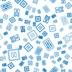 set line pause button sound mixer controller vector image