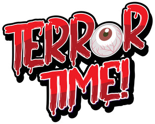 Dripping blood style with terror time word vector