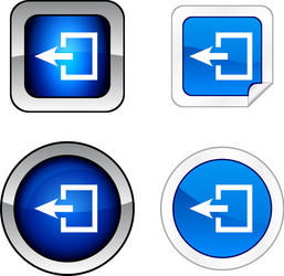 Exit button set vector