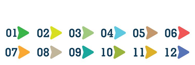 numbers bullet points from one to twelve vector image