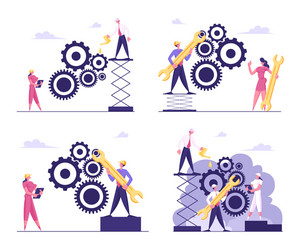 Working routine and teamwork concept business vector