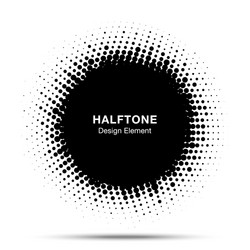Halftone dots circle frame logo emblem design Vector Image