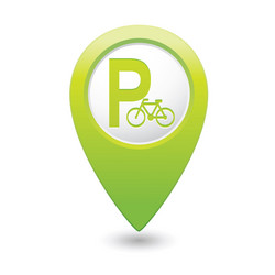 Parking bicycle symbol map pointer green vector