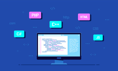 software and application development vector image
