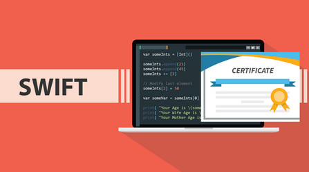 swift programming online learning certification vector