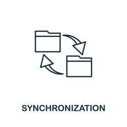 synchronization icon line style element from gdpr vector image