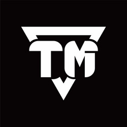 tm logo monogram with triangle shape rounded vector image