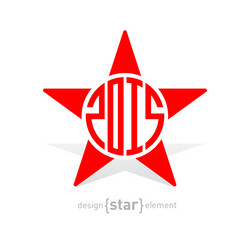 star with new year date abstract design element vector image