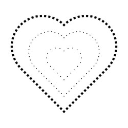 tracing heart shape symbol dashed and dotted vector