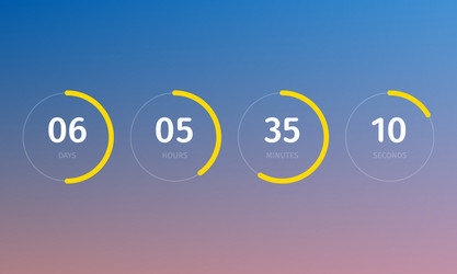 Countdown clock counter digital timer vector