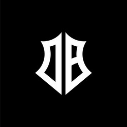db monogram logo with a sharp shield style vector image