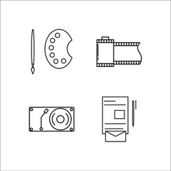 Design and studio simple linear icon setsimple vector