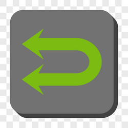 double left arrow rounded square button vector image