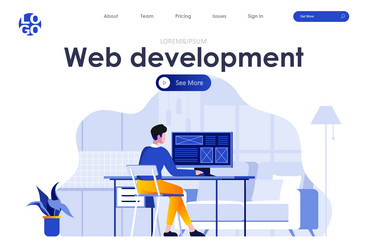 Frontend Web Development Landing Page vector image