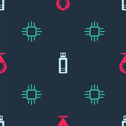 set system bug usb flash drive and processor vector image