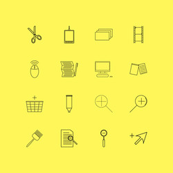 Design elements linear icon set simple outline vector