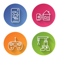 set line algorithm smart home remote control vector image