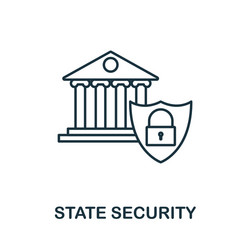 State security icon line style element from gdpr vector