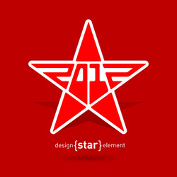 abstract design element star with new year date vector image