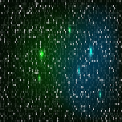 binary code with numbers one and zero on dark vector image
