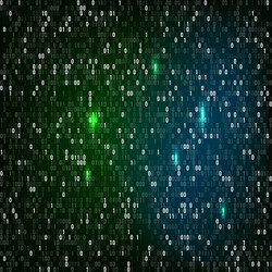 Binary code with numbers one and zero on dark vector