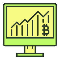 computer display with bitcoin graph crypto vector image