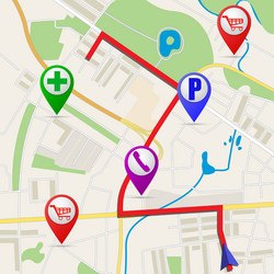 folded maps with color point markers vector image