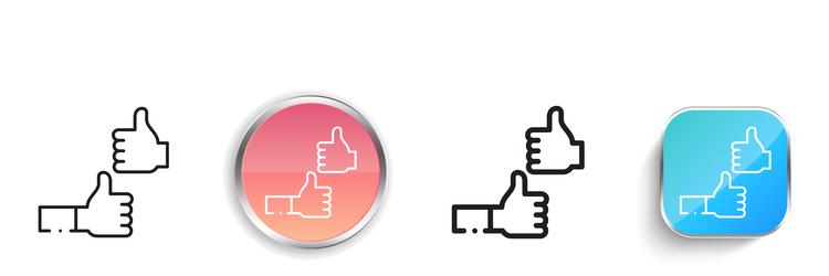 likes icon thin linear regular and button style vector image