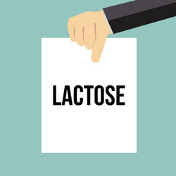 Man showing paper lactose text vector