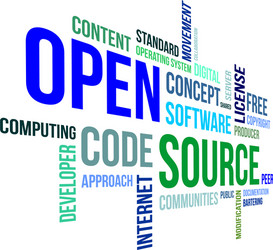 Open Source Technology Word Cloud vector image