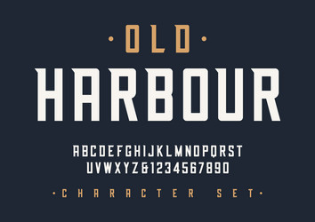 Retro Display Font – Alphabet Set vector image