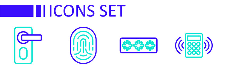 set line security keypad access panel password vector image
