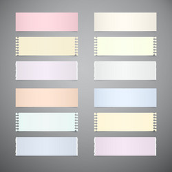 set of retro paper sheets on grey background vector