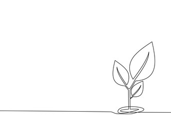 draw a continuous line of the growing tree vector image