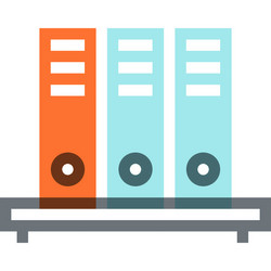 files shelf flat line web icon concept vector image