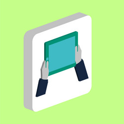 Hands hold tablet simple icon symbol design vector