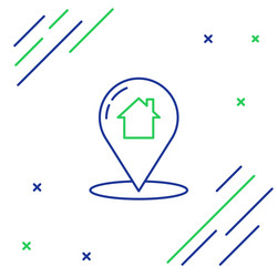 line map pointer with house icon isolated on white vector image