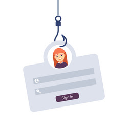 phishing hook and login form vector