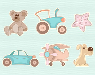 six toys set vector